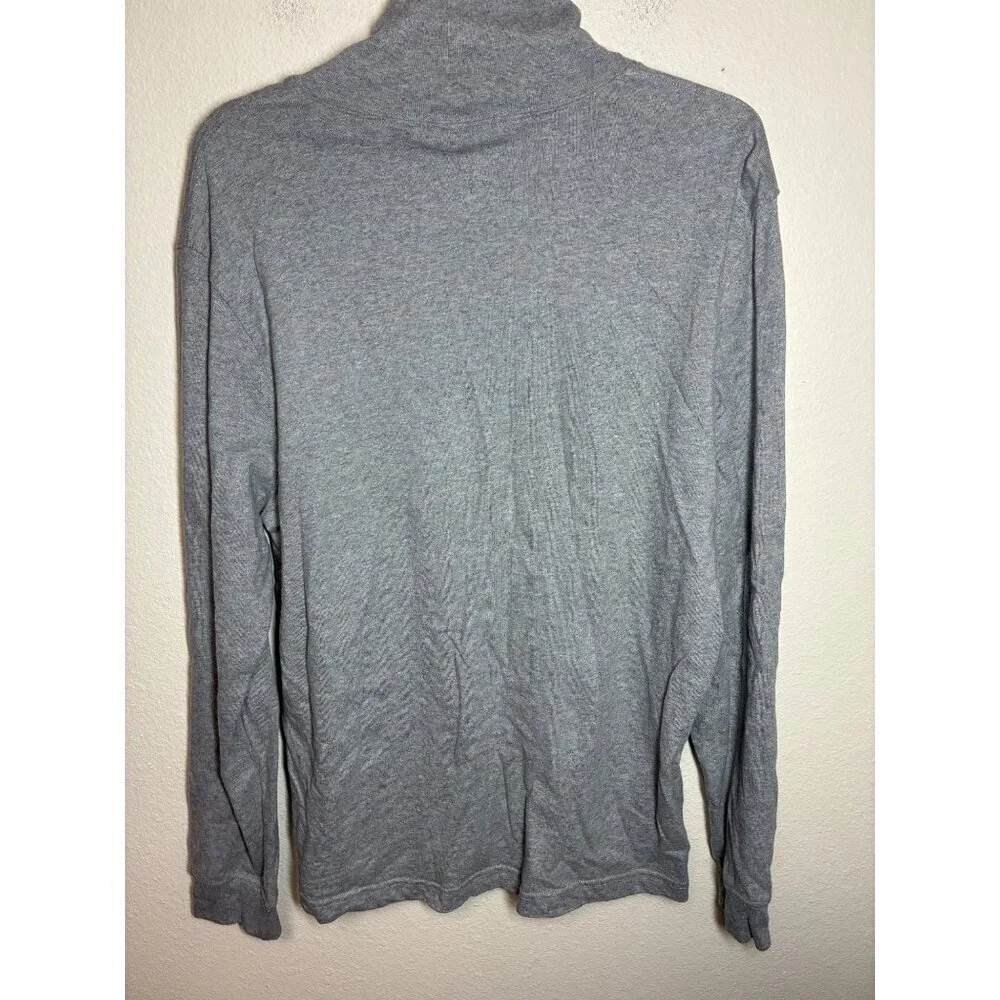 J. Crew Turtle Neck Long Sleeve T-Shirt Casual Cotton Gray Men's Size Large